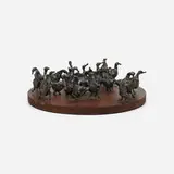 Judith Brown, Ducks, steel on wood base