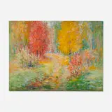 Kathryn Leone Wood, Fall Landscape, oil on canvas board
