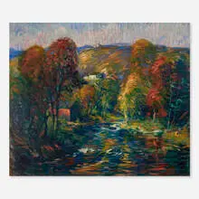River Scene in the Fall by Arthur Clifton Goodwin, oil on canvas, sold Oct 2023