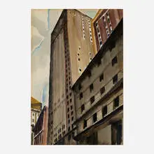 Bertram Hartman, New York Scene, 1922, watercolor on paper