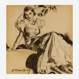 McClelland Barclay, Portrait of a Lady, charcoal and gouache on paper