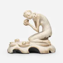 Untitled (woman with skull) by Justin Novak, sold Oct 2023