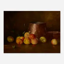Adam Lehr, Still Life with Copper Pot and Apples, oil on canvas