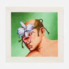 Robert Lostutter, Blue Orchid, 1980, watercolor on gessoed canvas
