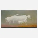 Margo Hoff, Dream of Flying, 1950, oil on Masonite