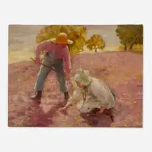 Adam Emory Albright, Boy and Girl Planting a Field, 1901, oil on canvas