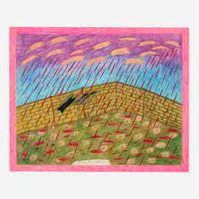 Hollis Sigler, Blood from Heaven, 1981, Cray-Pas on paper