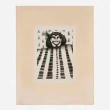 Untitled by Ed Paschke, 1976, lithograph on Arches, sold Feb 2024