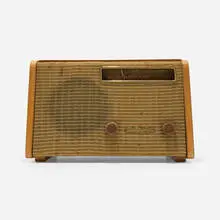 Alexander Girard, Radio, model 571, 1946, oak, nylon, plastic, brass