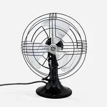 General Electric, Vortalex tabletop fan, c. 1945, enameled steel and aluminum, aluminum