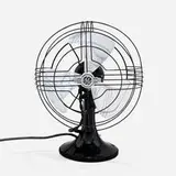 General Electric, Vortalex tabletop fan, c. 1945, enameled steel and aluminum, aluminum