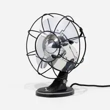 Joseph W. Gosling, Tabletop fan, model 55x164, aluminum, chrome-plated steel