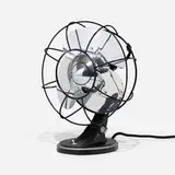 Joseph W. Gosling, Tabletop fan, model 55x164, aluminum, chrome-plated steel