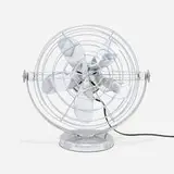 Roto-Beam Corporation, Tabletop fan, c. 1935, chrome-plated steel, zinc-plated steel, aluminum