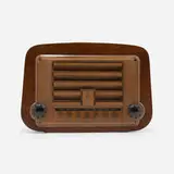 Charles and Ray Eames, Radio, model 578A, 1946, walnut plywood, plastic, Bakelite