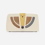 Charles and Ray Eames, Radio, model 6D030Z, 1946, lacquered wood, brass, cloth, plastic
