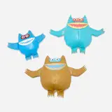 Uniroyal Inc., Nauga dolls, set of three, c. 1967, Naugahyde, painted steel