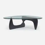 Isamu Noguchi, Coffee table, model IN-50, lacquered wood, smoked glass