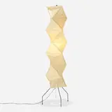 Akari light sculpture, model UF4-L8 by Isamu Noguchi, 1951, washi paper, bamboo, enameled steel, sold Feb 2024