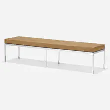 Florence Knoll, Bench, chrome-plated steel, leather