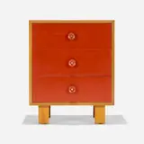 Case Goods cabinet, model 4700 by George Nelson & Associates, lacquered wood, oak veneer, sold Feb 2024