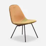 LKX-1 by Charles and Ray Eames, 1951, upholstery, enameled steel, sold Feb 2024
