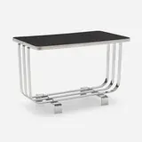 Lloyd Manufacturing Company, Occasional table, model T-255, c. 1935, chrome-plated steel, lacquered wood