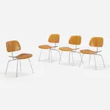 DCMs, group of four by Charles and Ray Eames, zebrawood plywood, chrome-plated steel, sold Feb 2024