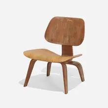 Charles and Ray Eames, Early LCW, 1945, walnut plywood, ash plywood, rubber