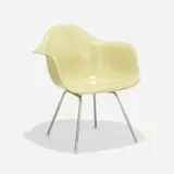 DAX by Charles and Ray Eames, 1950, molded fiberglass with rope edge, zinc-plated steel, plastic, rubber, sold Feb 2024