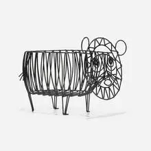 John Risley, Footed Tiger basket, c. 1960, enameled steel