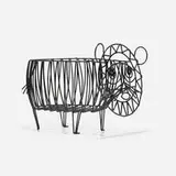 John Risley, Footed Tiger basket, c. 1960, enameled steel