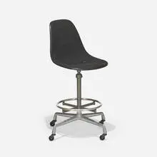Drafting chair, model EC123-06 by Charles and Ray Eames, 1970 / 1974, molded fiberglass, enameled steel, cast aluminum, upholstery, Naugahyde, rubber, sold Feb 2024
