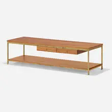 Irwin Collection coffee table, model 9305 by Paul McCobb, 1954, mahogany, brass, sold Feb 2024