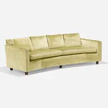 Edward Wormley, Sofa, c. 1955, velvet upholstery, walnut