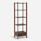 Edward Wormley, Étagère, model 6775, 1967, walnut, walnut burl veneer, brass