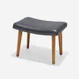 George Nelson & Associates, Stool, model 4698, vinyl, walnut