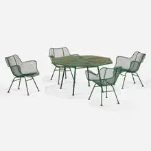 Sculptura patio set by Russell Woodard, c. 1965, painted steel, sold Feb 2024