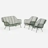 Russell Woodard, Sculptura settee and lounge chairs, set of three, c. 1965, painted steel