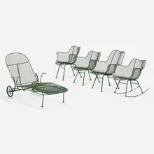 Sculptura patio set by Russell Woodard, c. 1965, painted steel, sold Feb 2024