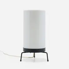 Paul McCobb, Table lamp, model 2005, 1951, milk glass, enameled steel