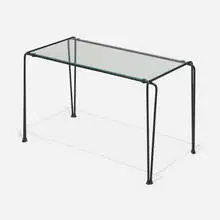 Henry P. Glass, Coffee table from the Henry P. Glass House, Northfield, IL, c. 1953, enameled iron, glass, plastic