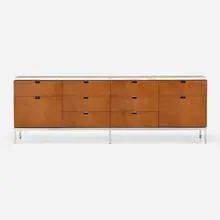 Executive Office cabinet by Florence Knoll, walnut, marble, chrome-plated steel, sold Feb 2024