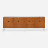 Florence Knoll, Executive Office cabinet, walnut, marble, chrome-plated steel