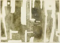 Guillermo Wiedemann, Abstract Figure with Dog, Monotype