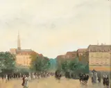 Luigi Loir, The Boulevard, Oil on panel