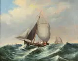 W. Rogers, In Mid Channel, Oil on canvas