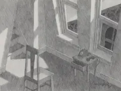 John Grazier, The Attic Stairs, Graphite on paper