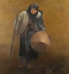 Do Ngoc Dung, An Old Lady, Oil on canvas