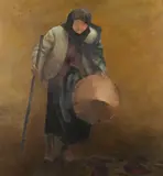 Do Ngoc Dung, An Old Lady, Oil on canvas